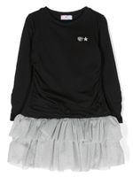 Chiara Ferragni Kids robe façon tutu à logo brodé - Noir - thumbnail