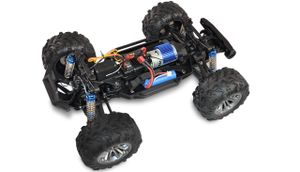 Amewi Daphoenodon Blauw Brushed 1:12 RC auto Elektro Monstertruck 4WD RTR 2,4 GHz Incl. accu en lader, Met lichteffect