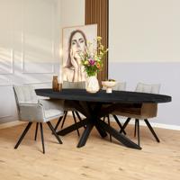 Eetkamertafel Denver Black | Ovaal | 210 cm STF-522