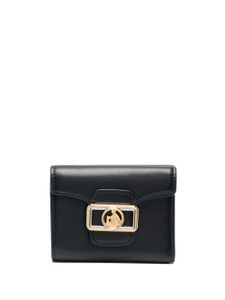 Lanvin petit porte-monnaie en cuir à plaque logo - Noir