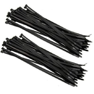 Benson Tiewraps kabelbinders - 200x stuks - zwart - 20 cm - tie ribs