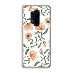 Peachy flowers: OnePlus 8 Pro Transparant Hoesje
