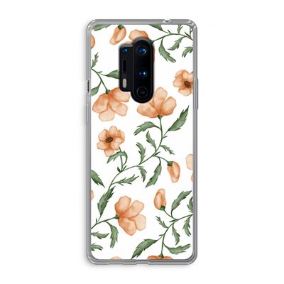 Peachy flowers: OnePlus 8 Pro Transparant Hoesje