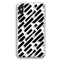 Zwarte vegen: iPhone XS Transparant Hoesje Zwarte vegen: iPhone XS Transparant Hoesje