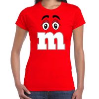 Verkleed t-shirt M voor dames - rood - carnaval/themafeest kostuum