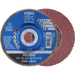 PFERD 67704125 PFC 125 A 40 SG STEELOX Lamellenschijf Diameter 125 mm Boordiameter 22.23 mm RVS, Staal 10 stuk(s)