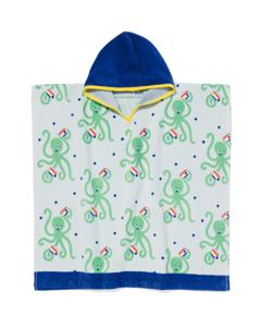 HEMA Kinder Strandponcho 60x60 Octopus (blauw)