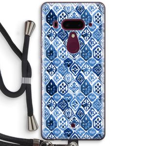 Blauw motief: HTC U12+ Transparant Hoesje met koord