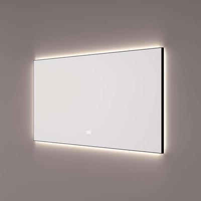 Badkamerspiegel Hipp Design SPV12500BL | 100x70 cm | Rechthoekig | Indirecte LED verlichting | Touch button | Met spiegelverwarming | Zwarte omlijsting