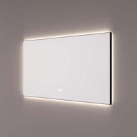Badkamerspiegel Hipp Design SPV12500BL | 100x70 cm | Rechthoekig | Indirecte LED verlichting | Touch button | Met spiegelverwarming | Zwarte omlijsting