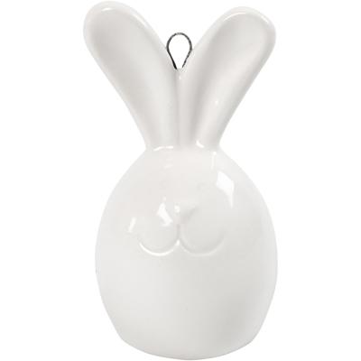 Creativ Company Konijn, h: 6,7 cm, d 3,6 cm, wit, 3 stuk/ 1 doos