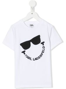 Karl Lagerfeld Kids t-shirt à imprimé Smiley - Blanc