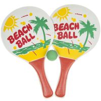 Houten beachball set oranje   - - thumbnail