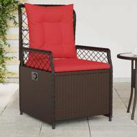 Liggende tuinstoelen 2 stuks bruin polyrotan