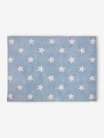 Rechthoekig afwasbaar katoenen tapijt met sterren LORENA CANALS blauw