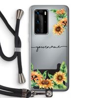 Zonnebloemen: Huawei P40 Pro Transparant Hoesje met koord