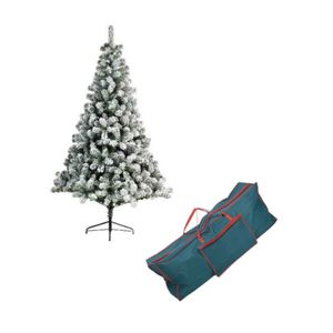 Kunst kerstboom Imperial pine 340 tips met sneeuw 150 cm inclusief opbergzak