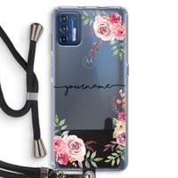 Rozen: Motorola Moto G9 Plus Transparant Hoesje met koord Rozen: Motorola Moto G9 Plus Transparant Hoesje met koord