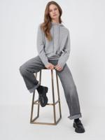 Cashmere hoodie met trekkoord met gedraaid detail Cashmere hoodie met trekkoord met gedraaid detail