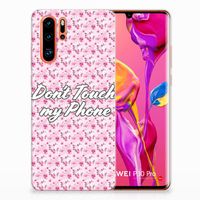 Huawei P30 Pro Silicone-hoesje Flowers Pink DTMP - thumbnail