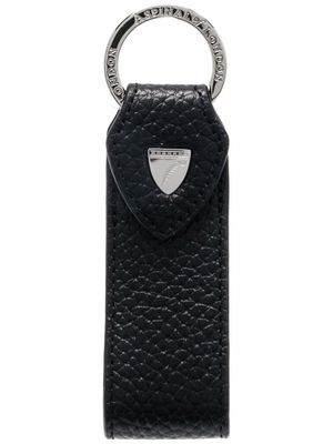 Aspinal Of London porte-clés en cuir grainé - Noir