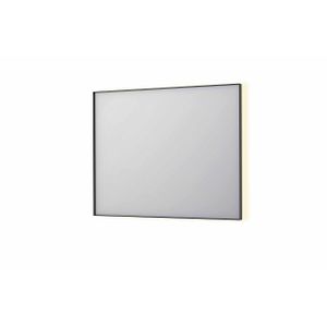 INK SP32 spiegel - 100x4x80cm rechthoek in stalen kader incl indir LED - verwarming - color changing - dimbaar en schakelaar - geborsteld metal black 8410065