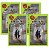 Nep kakkerlak bewegend - 4x - pull back - fopartikelen - kunststof - Horror insecten
