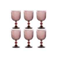 Set van bekers Home ESPRIT Roze Kristal 325 ml (6 Stuks)