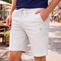 Heren Sweatshort Nes | Witgrijs