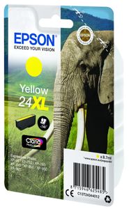 Epson Elephant Singlepack Yellow 24XL Claria Photo HD Ink