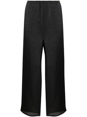 Baserange pantalon en lin Domond à coupe ample - Noir