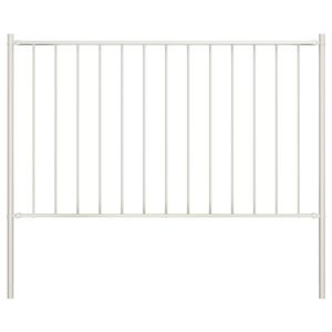 VidaXL Hekpaneel met palen 1,7x1 m gepoedercoat staal wit