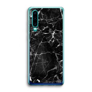 Zwart Marmer 2: Huawei P30 Transparant Hoesje