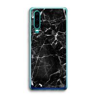 Zwart Marmer 2: Huawei P30 Transparant Hoesje