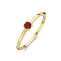 14k Geelgouden Ring Januari Granaat Geboortesteen 3mm