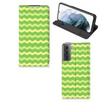 Samsung Galaxy S21 FE | Hoesje met Magneet | Waves Green