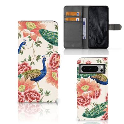 Telefoonhoesje | Met pasjeshouder | voor Google Pixel 8 Pro Pink Peacock