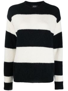 A.P.C. pull Alice en maille à rayures horizontales - Noir
