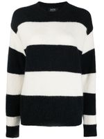 A.P.C. pull Alice en maille à rayures horizontales - Noir