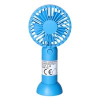 Mini ventilator/handventilator - 8 x 5 x 16 cm - Blauw - Verkoeling in zomer