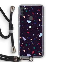 Dark Rounded Terrazzo: Samsung Galaxy A11 Transparant Hoesje met koord