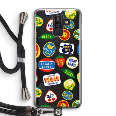 Fruitsticker: Samsung Galaxy J8 (2018) Transparant Hoesje met koord