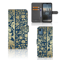 Nokia C12 Hoesje Beige Flowers - thumbnail