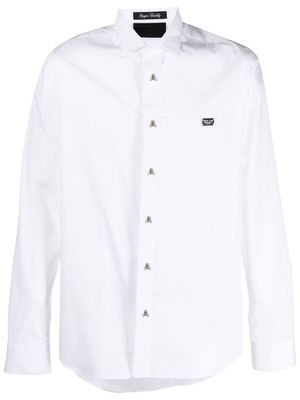Philipp Plein chemise à plaque logo poitrine - Blanc