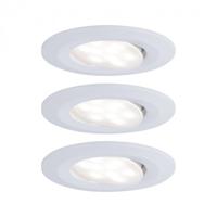 Paulmann LED-inbouwlamp voor badkamer Set van 3 stuks Wit (mat)