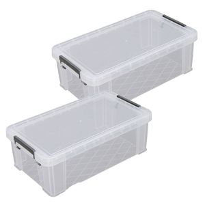 Allstore Opbergbox - 2x stuks - 5,8 liter - Transparant - 35 x 19 x 12 cm - Opbergbox