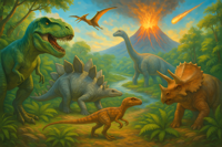 Uitsterven van de dinosaurussen dieren vinyl tapijt Uitsterven van de dinosaurussen dieren vinyl tapijt