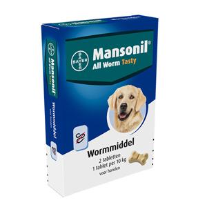 Mansonil All Worm tasty ontwormingsmiddel voor de hond 2tbl