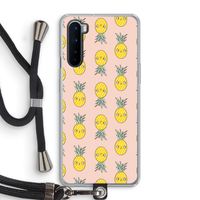 Ananas: OnePlus Nord Transparant Hoesje met koord