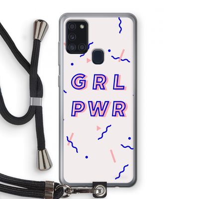 GRL PWR: Samsung Galaxy A21s Transparant Hoesje met koord